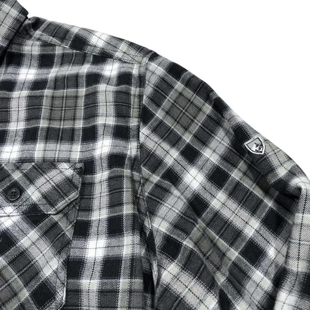 KUHL Dillingr Flannel Shirt Mens Medium Cotton Tencel‎ Long Sleeve Button Up